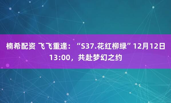 楠希配资 飞飞重逢：“S37.花红柳绿”12月12日13:00，共赴梦幻之约